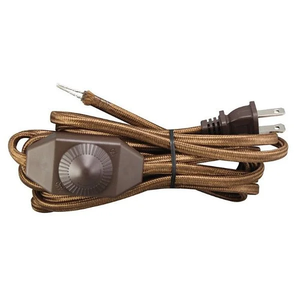 Vintage inspired LED Edison light bulbsBrown Parallel Cloth Covered Cord with Full Range Dimmer Switch