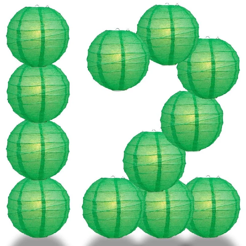 Small size Edison light bulbsBULK PACK (12) 20" Emerald Green Round Paper Lantern, Crisscross Ribbing, Chinese Hanging Wedding & Party Decoration