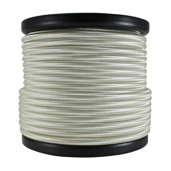 Frosted glass Edison light bulbs2 conductor cream round cloth covered cord - 100 ft. Spool