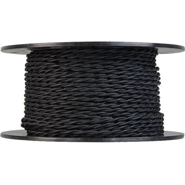 Soft white Edison light bulbsBlack Twisted cloth wire- 20 AWG - 250 ft. Spool