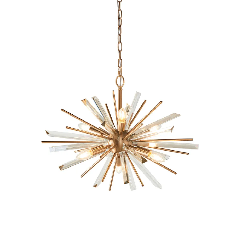 Chandeliers with Candle - Style Bulbs for a Classic AestheticChandeliers with Candle - Style Bulbs for a Classic AestheticAntique Brass & Champagne Tint Cut Glass Medium Pendant - ID 11136