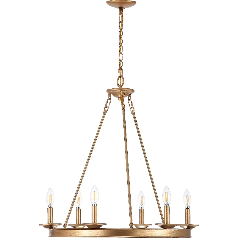 Chandeliers with Metal Frames in Copper FinishChandeliers with Metal Frames in Copper FinishJonas 6 Light Chandelier Gold Painted