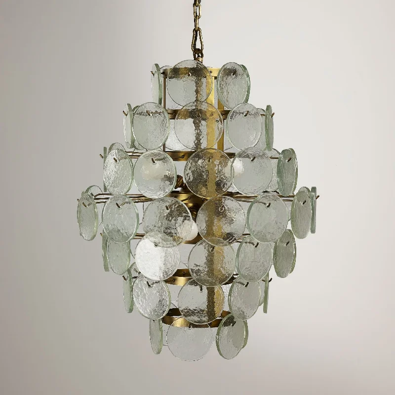 Incandescent Chandeliers for a Warm and Traditional GlowIncandescent Chandeliers for a Warm and Traditional GlowOrb chandelier with clear recycled blown glass roundels