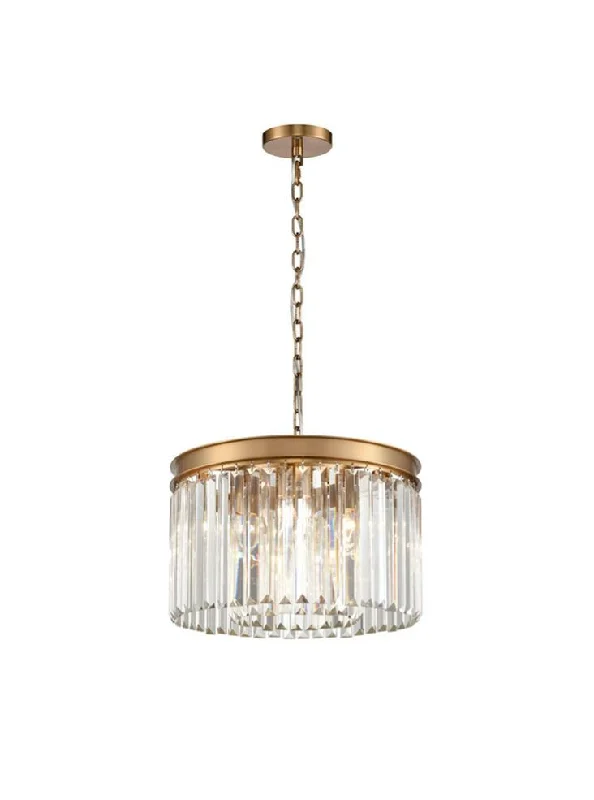 Mini Chandeliers for Adding Charm to Small SpacesMini Chandeliers for Adding Charm to Small SpacesPERO Circular Small 40cm Brushed Brass Metal & Crystal Pendant - ID 12866