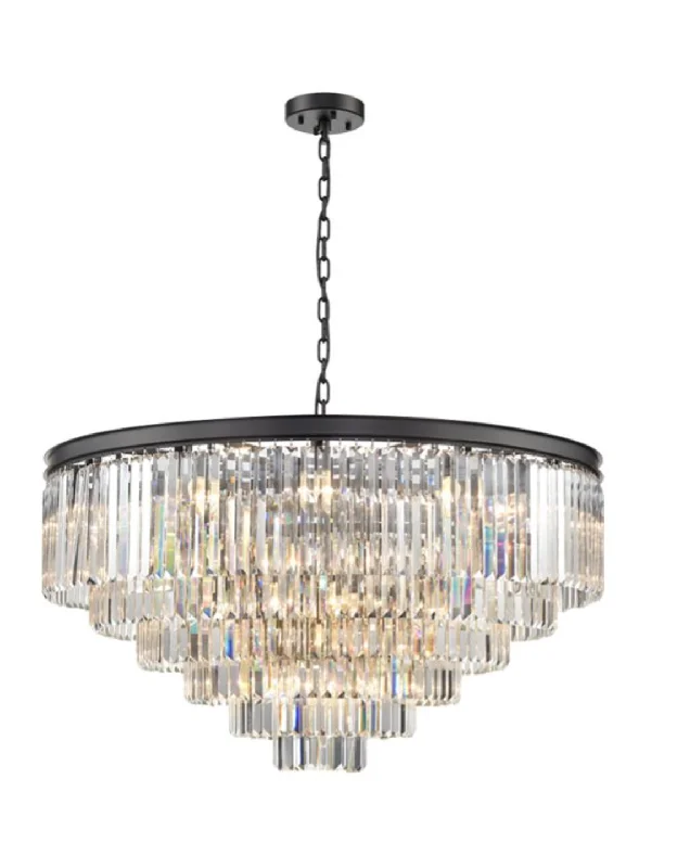 Chandeliers with Venetian Glass for a Luxurious LookChandeliers with Venetian Glass for a Luxurious LookPERO Circular Tiered Large 100cm Black Metal & Crystal Pendant - ID 12383