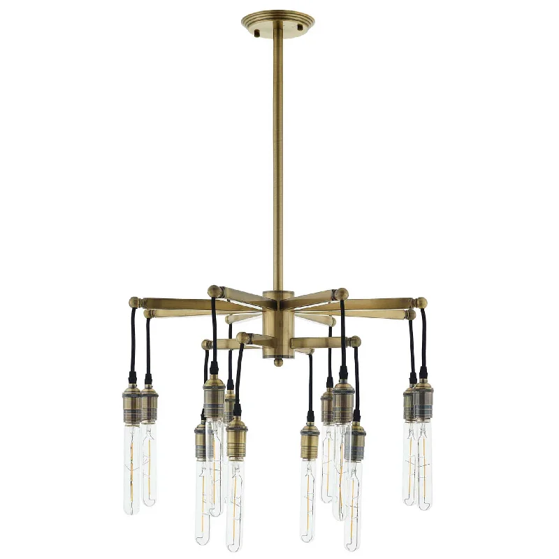 Chandeliers with Metal Frames in Gold FinishChandeliers with Metal Frames in Gold FinishRubicon Pendant Chandelier Brass Gold/Black