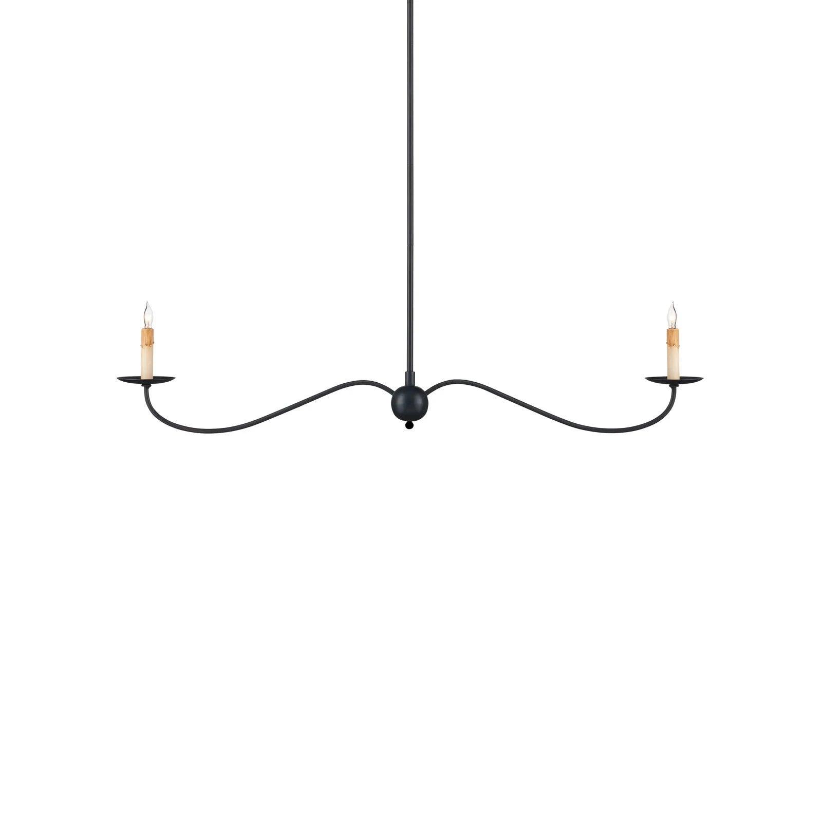 Chandeliers with Candle - Style Bulbs for a Classic AestheticChandeliers with Candle - Style Bulbs for a Classic AestheticSaxon Black Linear Chandelier