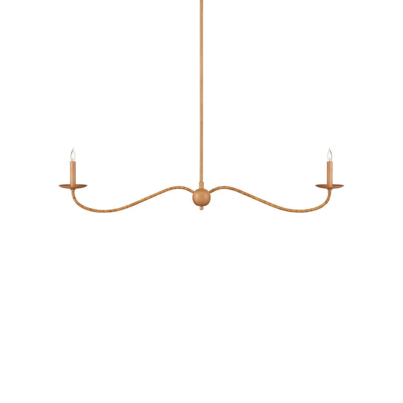 Chandeliers with Metal Frames in Copper FinishChandeliers with Metal Frames in Copper FinishSaxon Rattan Linear Chandelier