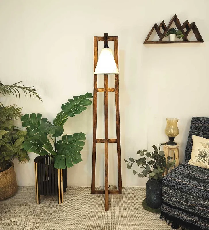 Modern Minimalist Floor Lamp for Contemporary Living RoomsModern Minimalist Floor Lamp for Contemporary Living RoomsAchille Wooden Floor Lamp with Brown Base and Jute Fabric Lampshade