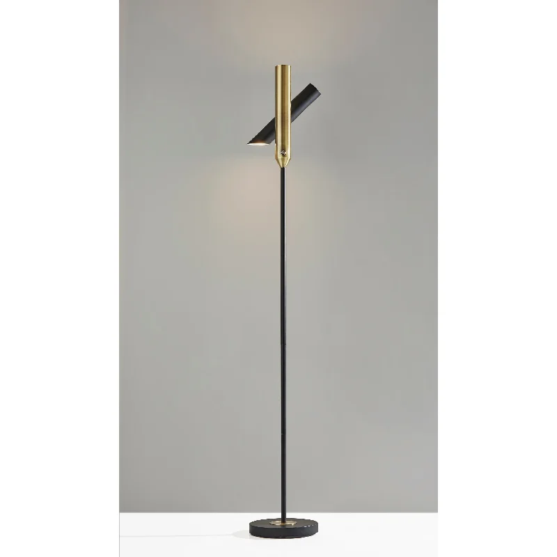 Metal Floor Lamp with a Matte Black Finish for a Sleek LookAdesso Vega LED Torchiere Lamp