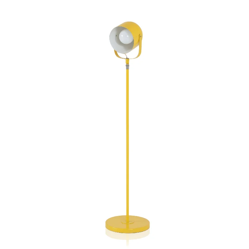 Glass Floor Lamp with Frosted Shades for Soft Diffused LightGlass Floor Lamp with Frosted Shades for Soft Diffused LightAdjustable Yellow Floor Lamp