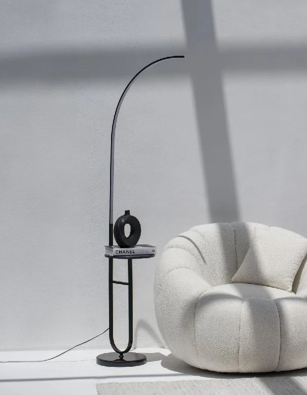 Marble Base Floor Lamp for a Touch of LuxuryArched Led Light Floor Lamp with Shelf