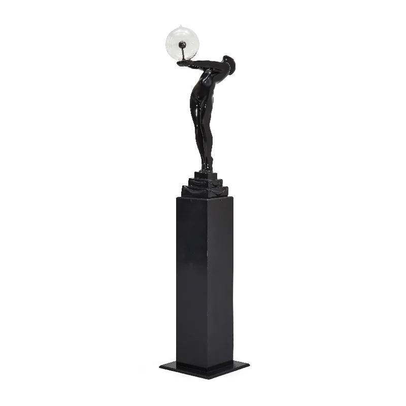 Dimmable Floor Lamp for Adjustable Lighting AmbianceDimmable Floor Lamp for Adjustable Lighting AmbianceBlack Figure Statue Floor Lamp - Electrostatic Plasma Light