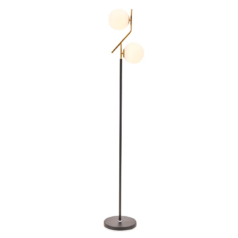 USB Charging Port Floor Lamp for Convenient Device ChargingUSB Charging Port Floor Lamp for Convenient Device ChargingBlack & Gold Double Orb Floor Lamp