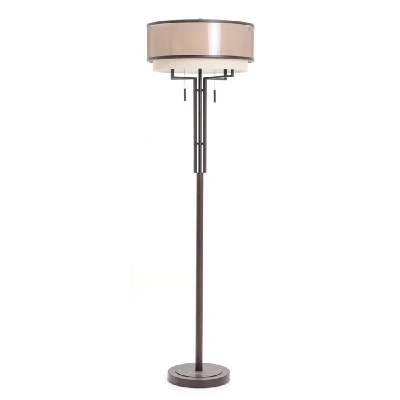 Fabric Floor Lamp with a Linen Shade for a Relaxed AestheticBrown Floor Lamp