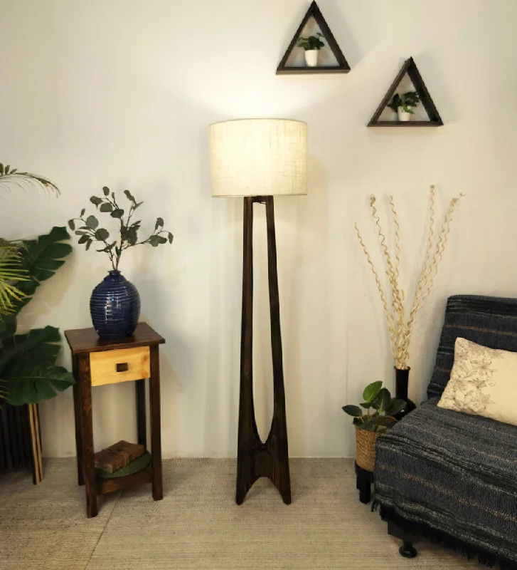 USB Charging Port Floor Lamp for Convenient Device ChargingUSB Charging Port Floor Lamp for Convenient Device ChargingCamille Wooden Floor Lamp with Brown Base and Jute Fabric Lampshade