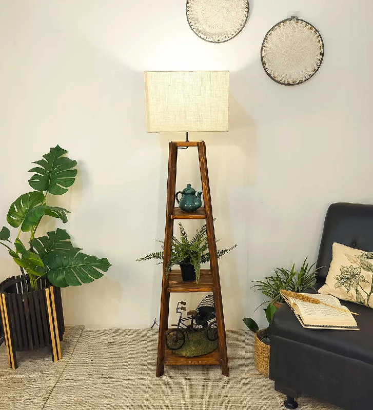 Modern Minimalist Floor Lamp for Contemporary Living RoomsModern Minimalist Floor Lamp for Contemporary Living RoomsCharlotte Wooden Floor Lamp with Brown Base and Jute Fabric Lampshade