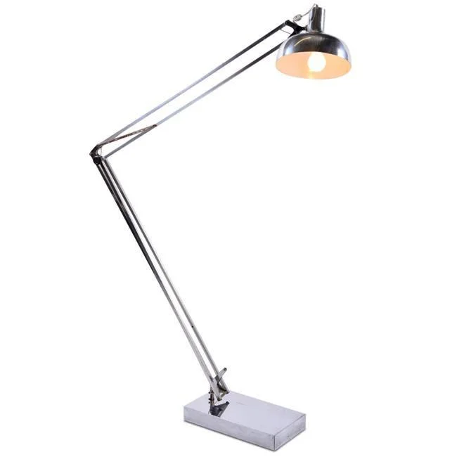 USB Charging Port Floor Lamp for Convenient Device ChargingChrome Adjustable Arm Floor Lamp