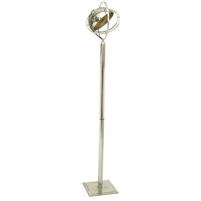 Wood Floor Lamp with Natural Grain for a Warm and Organic FeelChrome Disk