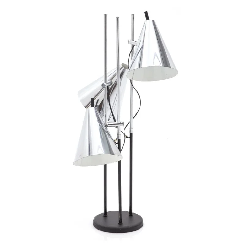 Fabric Floor Lamp with a Linen Shade for a Relaxed AestheticChrome Three Post Lamp