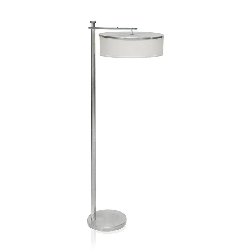 Smart Floor Lamp with Voice Control and Bluetooth ConnectivityCircular Silver Floor Lamp