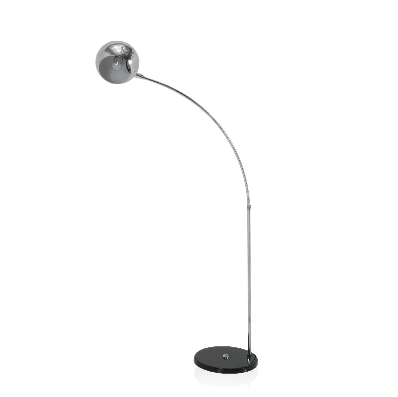 Smart Floor Lamp with Voice Control and Bluetooth ConnectivityCurved Chrome Floor Lamp