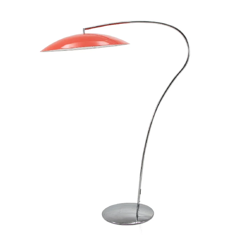  Way Switch Floor Lamp for Multiple Light Intensity LevelsCurved Metal Red Shade Floor Lamp