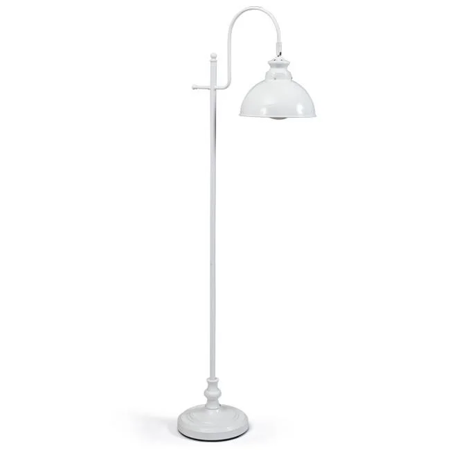 Industrial Style Floor Lamp with Exposed Bulbs for Loft ApartmentsCurved Neck Floor Lamp - White