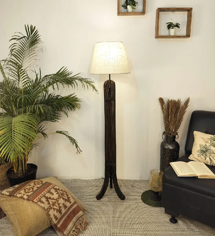 Dimmable Floor Lamp for Adjustable Lighting AmbianceDimmable Floor Lamp for Adjustable Lighting AmbianceDamien Wooden Floor Lamp with Brown Base and Jute Fabric Lampshade