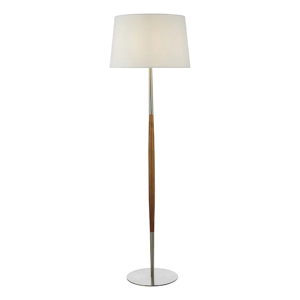 Bohemian Inspired Floor Lamp for Eclectic Home DecorBohemian Inspired Floor Lamp for Eclectic Home DecorDar Detroit Floor Lamp Satin Nickel Walnut Detail Base Only