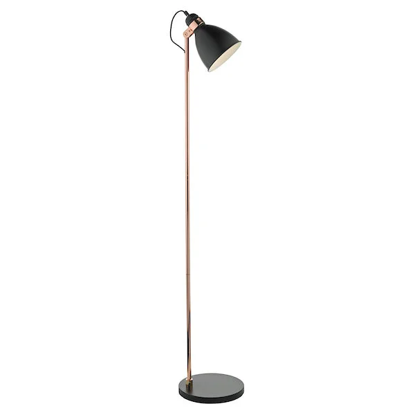 Fabric Floor Lamp with a Linen Shade for a Relaxed AestheticFabric Floor Lamp with a Linen Shade for a Relaxed AestheticDar Frederick Floor Lamp Black and Copper