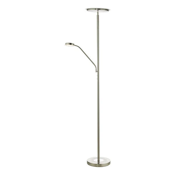  Way Switch Floor Lamp for Multiple Light Intensity Levels Way Switch Floor Lamp for Multiple Light Intensity LevelsDar Shelby Mother & Child LED Floor Lamp Satin Nickel