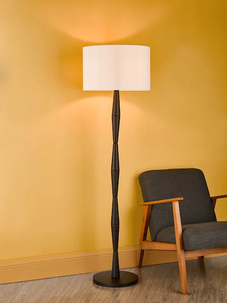 Bohemian Inspired Floor Lamp for Eclectic Home DecorBohemian Inspired Floor Lamp for Eclectic Home DecorDar Sierra Floor Lamp Black Wood with Shade