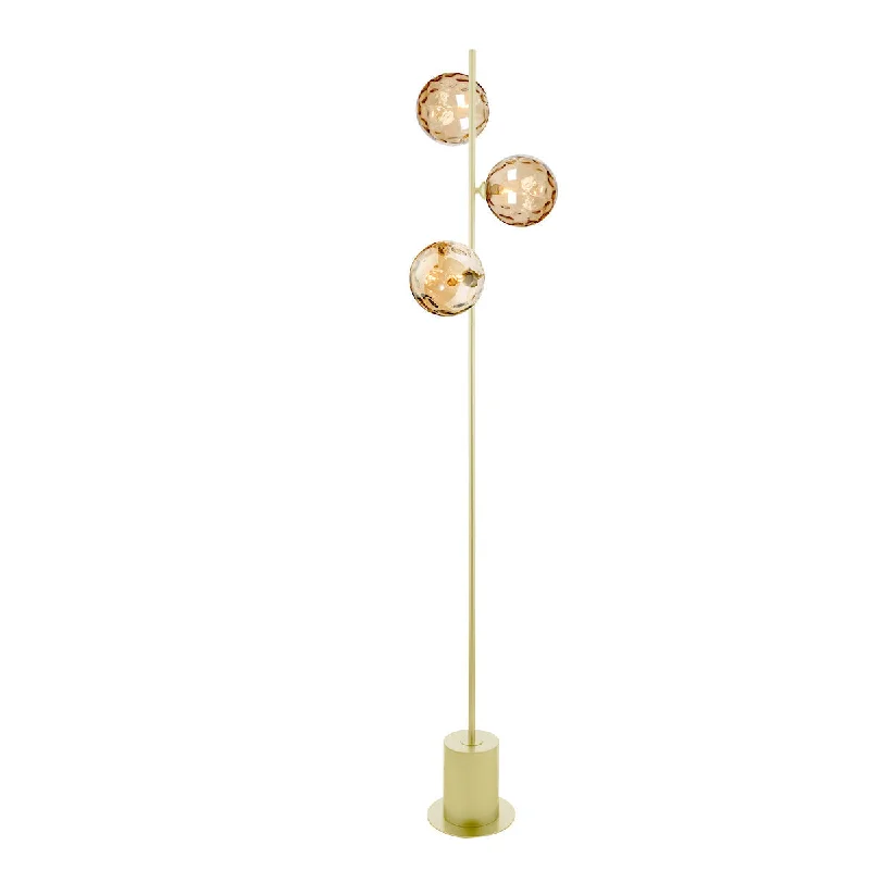 Industrial Style Floor Lamp with Exposed Bulbs for Loft ApartmentsIndustrial Style Floor Lamp with Exposed Bulbs for Loft ApartmentsDar Spiral 3 Light Floor Lamp Matt Gold & Champagne Dimpled Glass