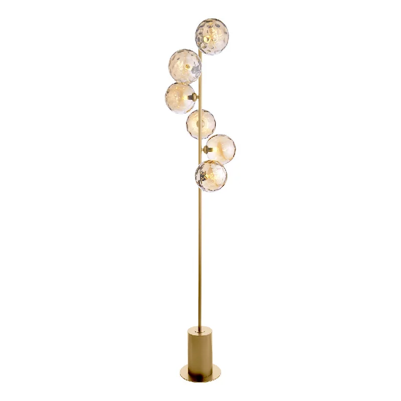 Adjustable Height Floor Lamp for Versatile Lighting NeedsAdjustable Height Floor Lamp for Versatile Lighting NeedsDar Spiral 6 Light Floor Lamp Matt Gold & Champagne Dimpled Glass