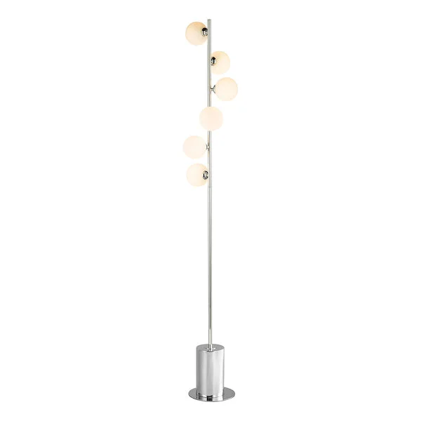 Victorian Style Floor Lamp for Traditional and Elegant InteriorsVictorian Style Floor Lamp for Traditional and Elegant InteriorsDar Spiral Floor Lamp Polished Chrome with Opal Shades