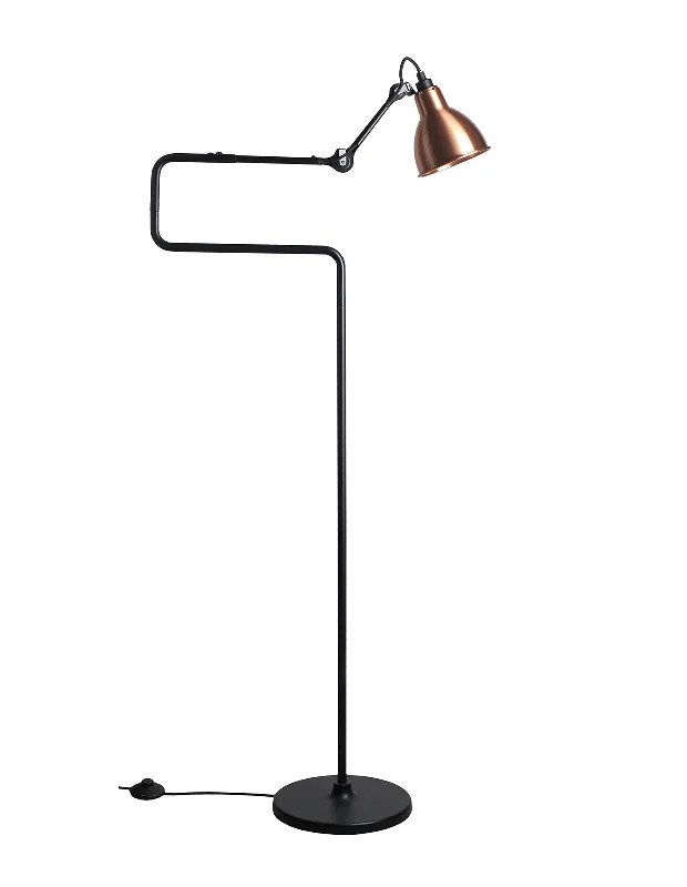 Industrial Style Floor Lamp with Exposed Bulbs for Loft ApartmentsDCW Editions LAMPE GRAS N°411 Copper Floor Lamp Round Shade