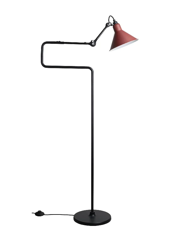 USB Charging Port Floor Lamp for Convenient Device ChargingDCW Editions LAMPE GRAS N°411 Red Floor Lamp Conic Shade