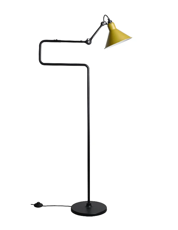 Metal Floor Lamp with a Matte Black Finish for a Sleek LookDCW Editions LAMPE GRAS N°411 Yellow Floor Lamp Conic Shade