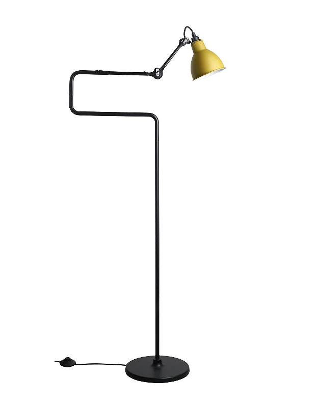 Industrial Style Floor Lamp with Exposed Bulbs for Loft ApartmentsDCW Editions LAMPE GRAS N°411 Yellow Floor Lamp Round Shade