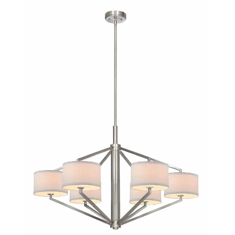 Large Chandeliers for Grand Halls and FoyersLarge Chandeliers for Grand Halls and FoyersDolan Designs 188209 Six Light Chandelier Monaco Satin Nickel - One Size