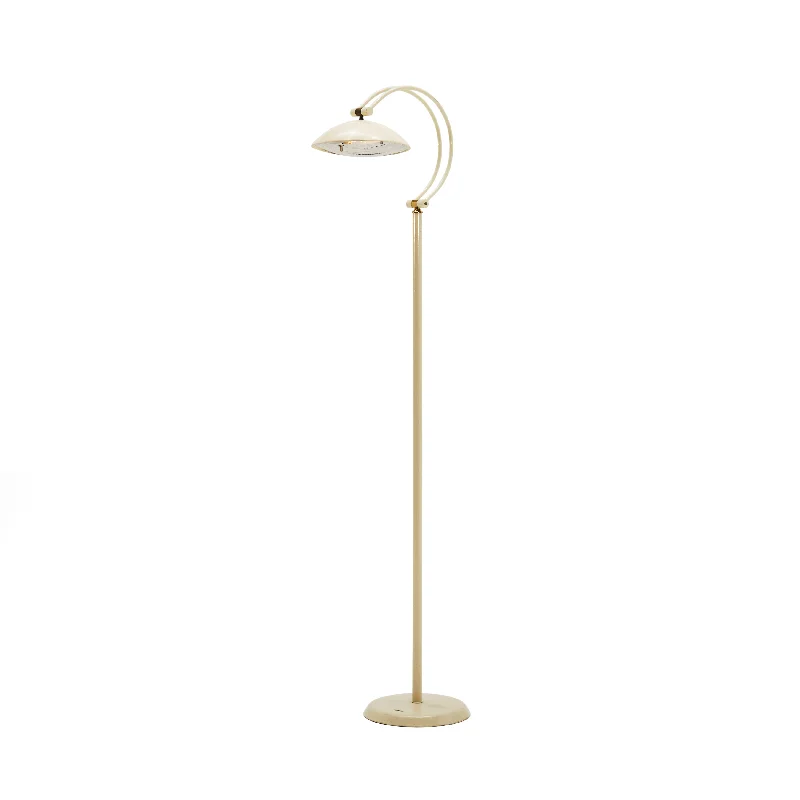 Fabric Floor Lamp with a Linen Shade for a Relaxed AestheticCream Curved Floor Lamp