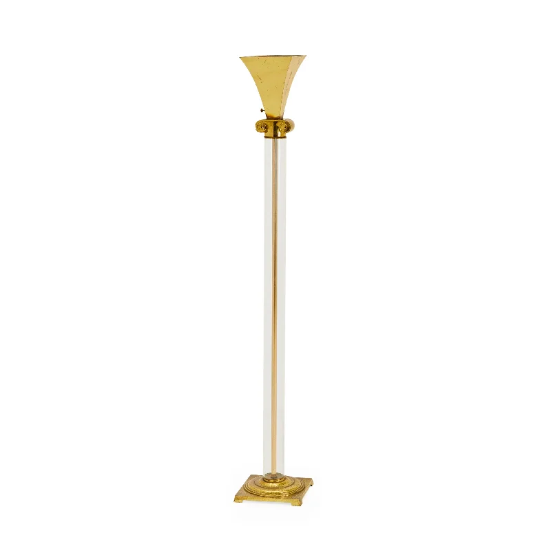 Fabric Floor Lamp with a Linen Shade for a Relaxed AestheticFabric Floor Lamp with a Linen Shade for a Relaxed AestheticAcrylic Column and Brass Deco Torchiere Floor Lamp