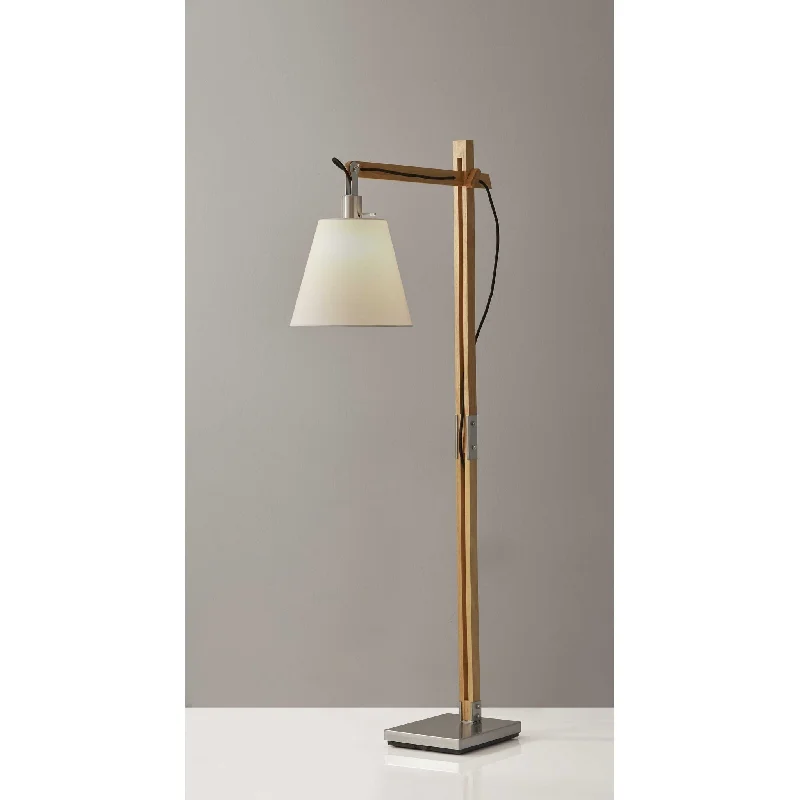 Dimmable Floor Lamp for Adjustable Lighting AmbianceDimmable Floor Lamp for Adjustable Lighting AmbianceHomeRoots 8" X 24-30" X 53"-61" Natural Wood Floor Lamp - 61 x 8 x 30