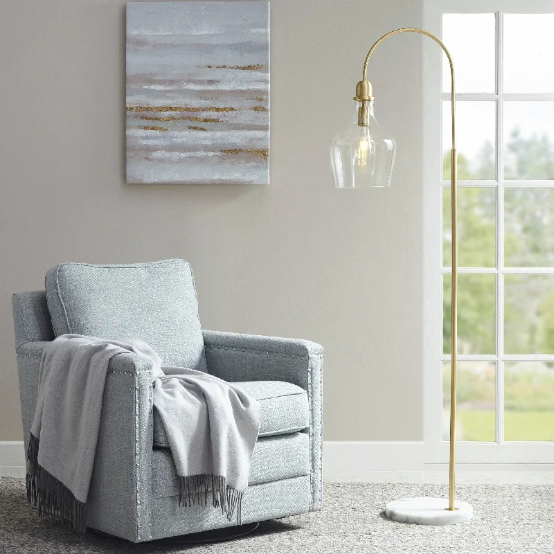 Modern Minimalist Floor Lamp for Contemporary Living RoomsModern Minimalist Floor Lamp for Contemporary Living RoomsINK+IVY Auburn Gold Arched Floor Lamp with Marble Base