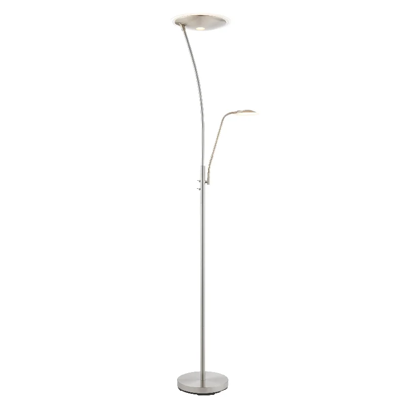 USB Charging Port Floor Lamp for Convenient Device ChargingUSB Charging Port Floor Lamp for Convenient Device ChargingLiguria 2Lt Indoor Floor Lamp In Satin Chrome Plate & Frosted Plastic Finish