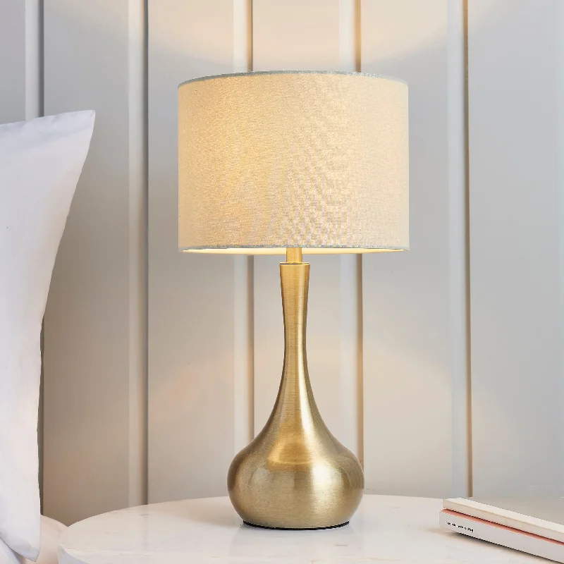 Glass Floor Lamp with Frosted Shades for Soft Diffused LightGlass Floor Lamp with Frosted Shades for Soft Diffused LightMayfair 1Lt Indoor Table Lamp In Soft Brass Plate & Taupe Fabric Finish