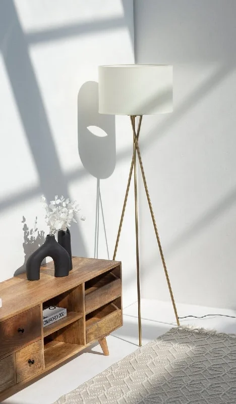 Adjustable Height Floor Lamp for Versatile Lighting NeedsMid-Century White Tripod Floor Lamp