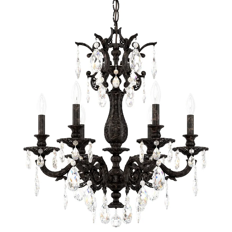 Chandeliers with Metal Frames in Silver FinishChandeliers with Metal Frames in Silver FinishMilano 6 Light Chandelier Heirloom Bronze Clear Spectra Crystal - One Size Chandeliers with Metal Frames in Silver FinishChandeliers with Metal Frames in Silver FinishMilano 6 Light Chandelier Heirloom Bronze Clear Spectra Crystal - One Size