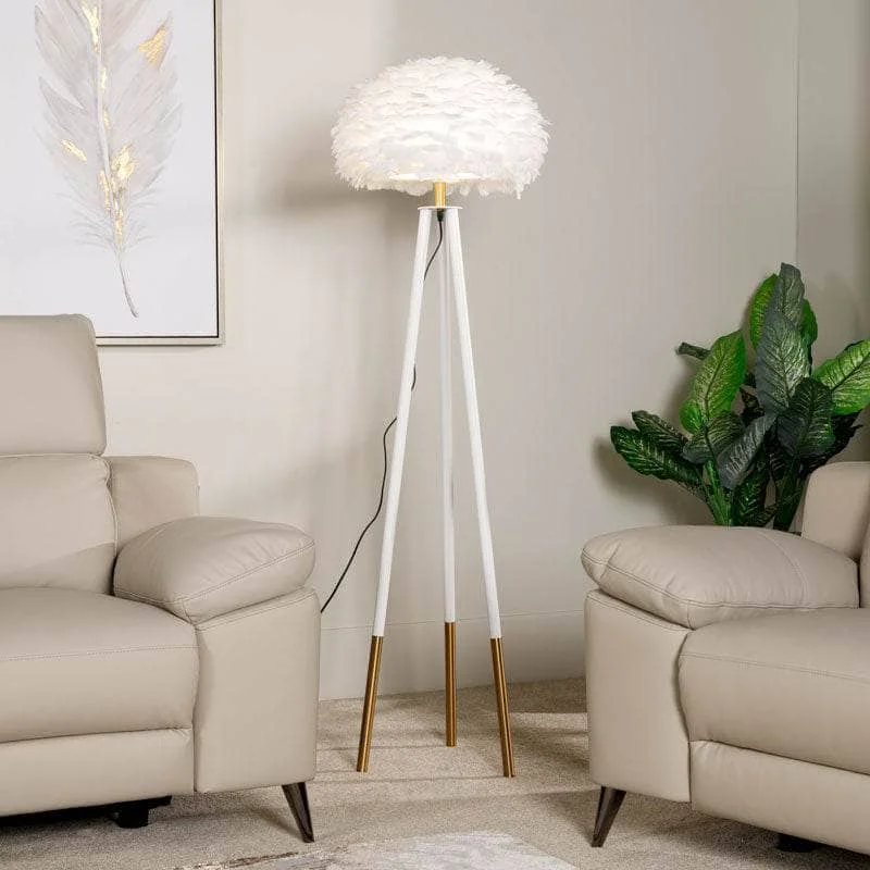 Smart Floor Lamp with Voice Control and Bluetooth ConnectivityNebraska Feather Floor Lamp